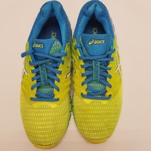 Asics Womans Size 9.5 Gel Quantum 180 2 Yellow Blue Running Shoe Sneaker
